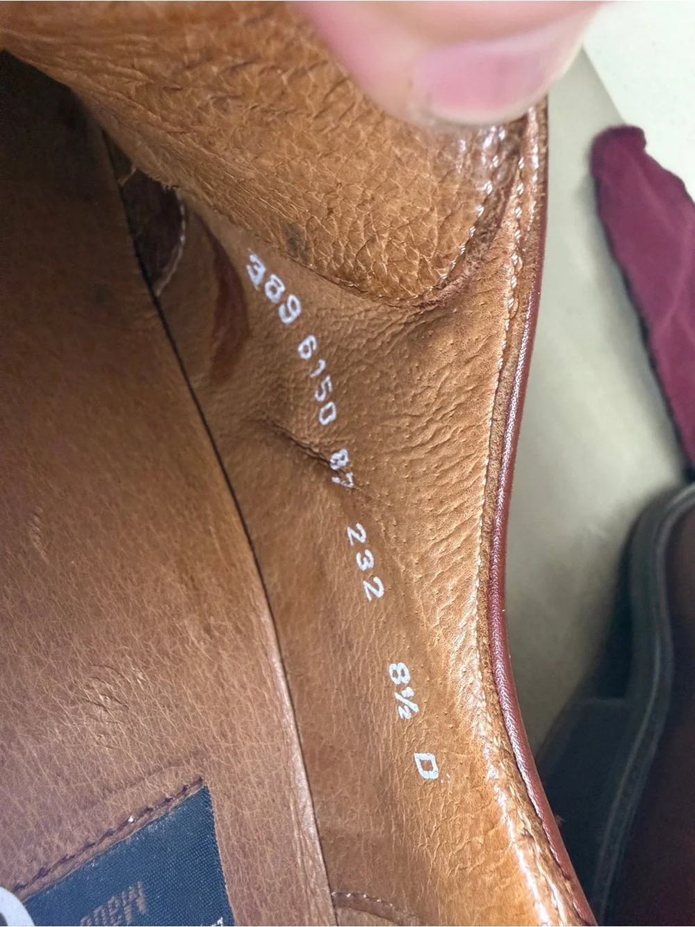 Bacco Bucci Italy Men's 8.5 D Brown Leather Square Moc Toe Oxford Dress Shoes